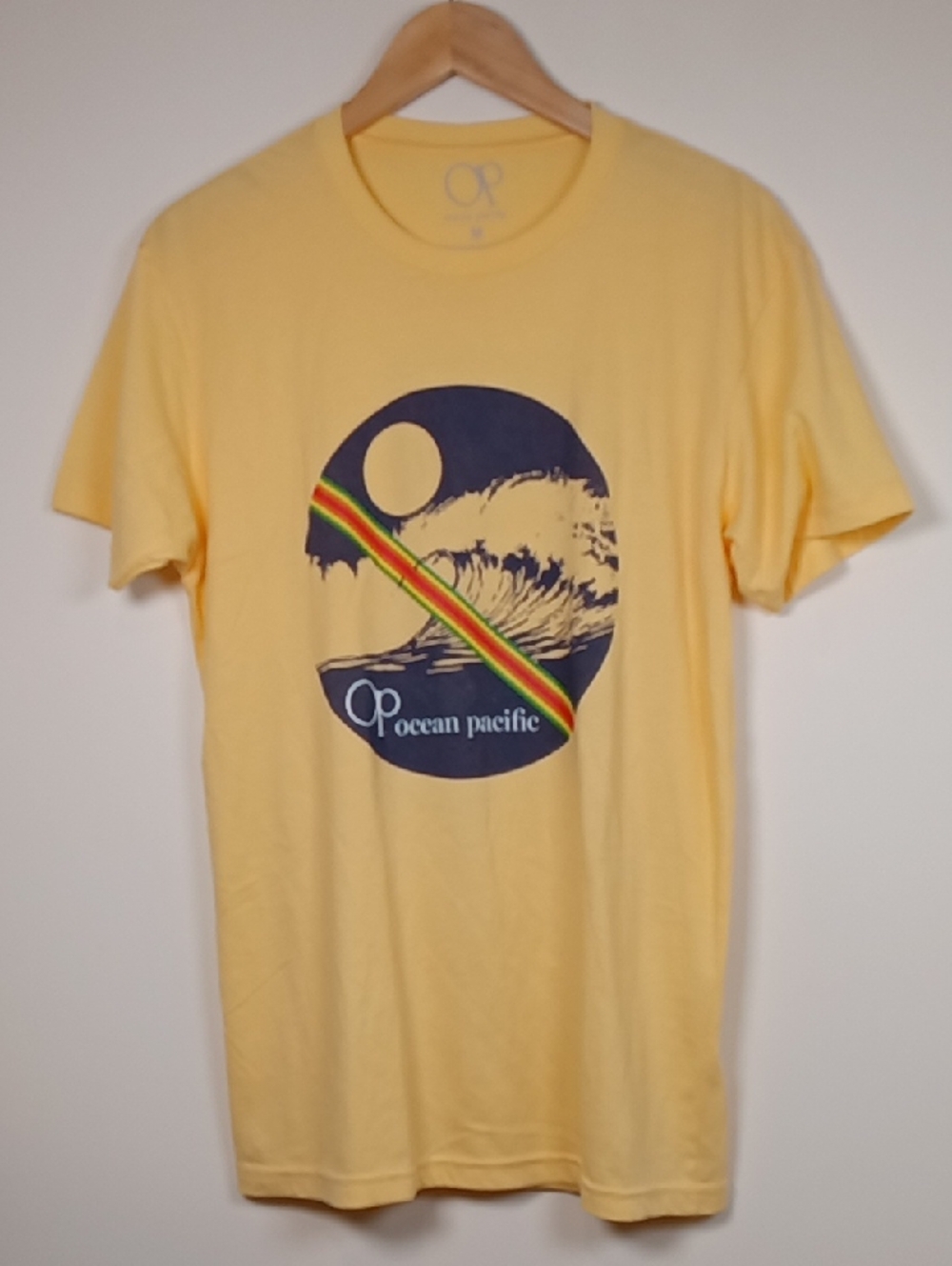 OP Retro Yellow Graphic Men's T-Shirt Size Medium